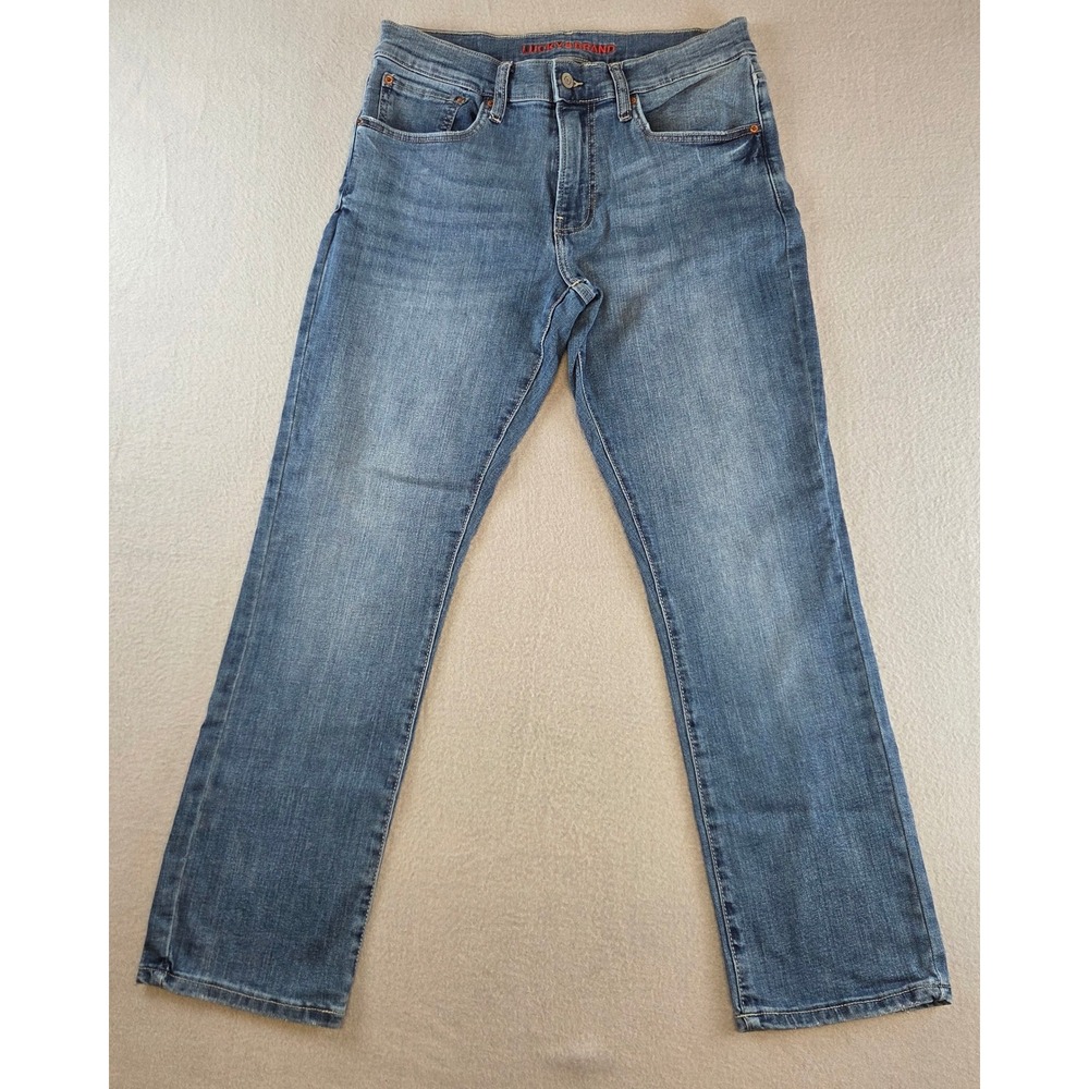 Lucky Brand 223 Straight Jeans Mens 30x29 Faded Blue Stretch Denim Classic Fit